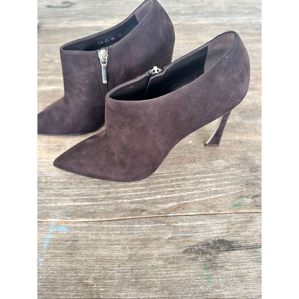 Christian Dior Chocolate Brown Suede Boot Booties, Size 38/US8, NWOT
